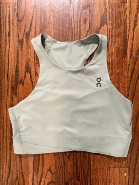 On Running High Neck Race Bra Crop Top Mint Green Women’s L